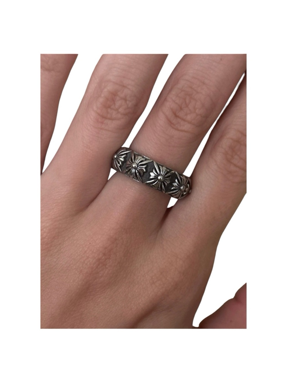 Chrome Hearts Stainless Steel Daisy Band Ring